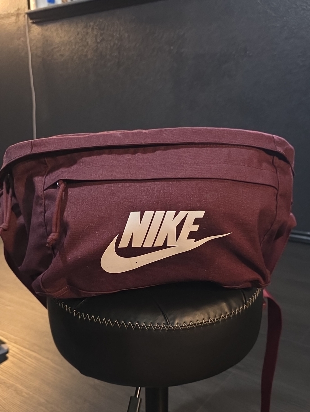 Nike Maroon Belt Bag with White Logo